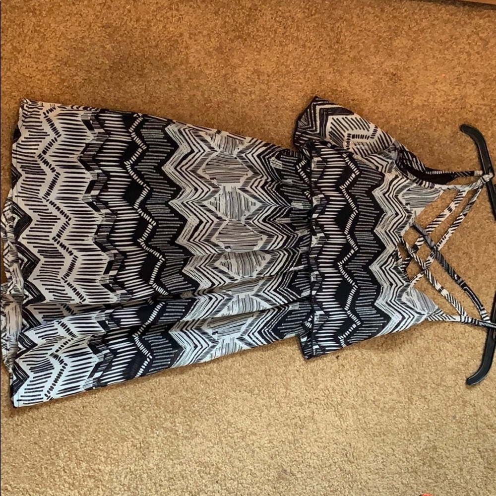 Black and white dress.